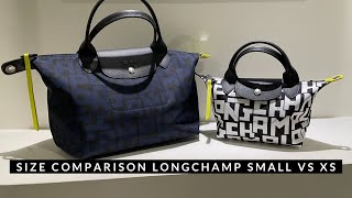 Longchamp Le Pliage Top Handle Small VS XS Size ComparisonWhat FitsMod Shots [upl. by Barbe]