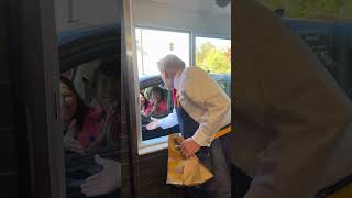 Trump Serves McDonalds Fries During Campaign Stop [upl. by Annabell]