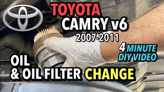 Toyota Camry v6  Oil amp Oil Filter Change  20072011 [upl. by Eislek]