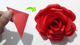 How To Make Paper Rose Easy  Beautiful Paper Rose Flower Making Idea  Diy Paper Rose Flower [upl. by Therine]