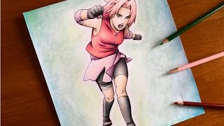 Drawing Naruto Characters  Sakura Haruno [upl. by Arahk]