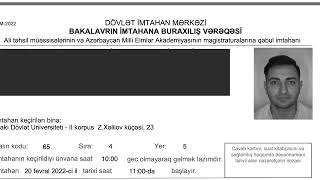 İmtahanda Hara Düşdüm Buraxılış Vərəqəsi və Bəyannamə [upl. by Treboh]