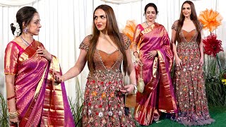 Hema Malini With Daughter Esha Deol arrives at Shilpa Shetty Diwali Party 2023  Huma Qureshi [upl. by Seuguh839]