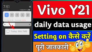 vivo y21 data usage settings  vivo y21 me data usage show kaise kare [upl. by Nihcas552]