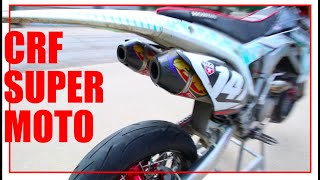 CRF250R Supermoto  Warp 9 amp Full FMF Exhaust  Walk Around [upl. by Weiner]