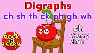 Digraphs  ch sh th ck ph gh wh  Rock N Learn Phonics Songs [upl. by Nosle]