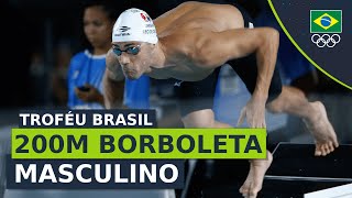 Troféu Brasil de Natação 2023  Leonardo de Deus vence os 200m borboleta masculino [upl. by Fiorenze]