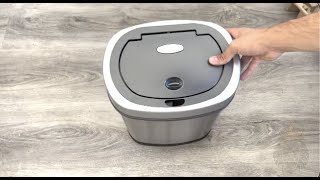 NINESTARS DZT129 AUTOMATIC TOUCHLESS INFRARED MOTION SENSER TRASH CAN 3 GALLON  REVIEW [upl. by Eolc]