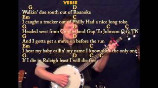 Wagon Wheel  Banjo Cover Lesson with LyricsChords  Capo 2nd Fret [upl. by Shani]