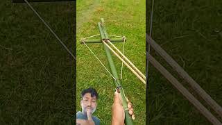 Bamboo 🎍 creation mini crossbow🏹 archer♐ archery diy bamboo slingshots hunting handmadeshorts [upl. by Paradies]