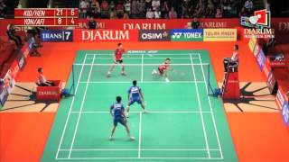 Markis kidoHendra Setiawan INA VS Yohanes Rendy SAfiat Yuris WINA Djarum Indonesia Open 2012 [upl. by Odyssey]