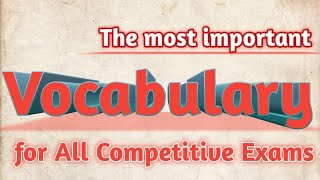 Vocabulary for Competitive ExamsThe Hindu Editorial VocabularyVocabularyVocabulary for Beginners [upl. by Mazonson]