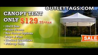 CANADIAN COMPANY OUTLET TAGS CANOPIES amp POP UP TENTS [upl. by Sibyl]