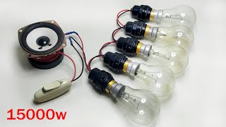 How to Make 250 volt Free Energy Generator 15KW with Magnet and Copper cable experiment light bulb [upl. by Ralat]