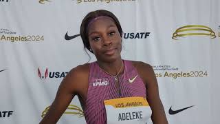 Rhasidat Adeleke after finishing 4th at LA Grand Prix in 2245 [upl. by Jocelin]