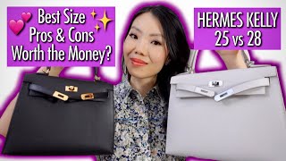 HERMES KELLY 25 vs 28 SELLIER REVIEW COMPARISON✨Mod Shots Pros amp Cons Which is Better✨愛馬仕Kelly包包 [upl. by Olemrac]