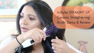 InStyler Straight Up Ceramic Straightening Brush Demo amp Review [upl. by Otrebide44]