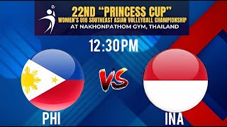 ALAS PILIPINAS vs INDONESIA  22nd Princess Cup Womens U18 SEA Volleyball 2024 Live score [upl. by Klarrisa463]