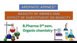 Basicity of aromatic amines  Effect of substituents on basicity [upl. by Ecinaej]