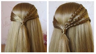 Coiffure facile à faire soi même avec tresse 💥 Coiffure pour tous les jours cheveux mi long  long [upl. by Albers]