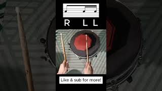 Gallop rhythm in 4 stickings drummer shorts rudiments drumming [upl. by Rotsen561]