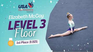 ALMOST PERFECT Level 3 Floor Routine 9925  TN State Meet 2023 [upl. by Nema]