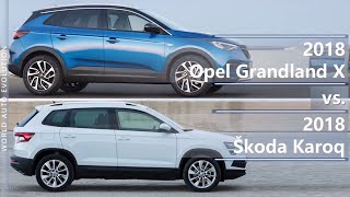 2018 Opel Grandland X vs 2018 Skoda Karoq technical comparison [upl. by Keraj]