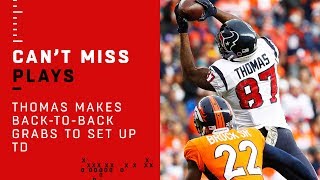 New Texan Demaryius Thomas Makes BacktoBack Grabs Setting Up Watsons TD [upl. by Derdle]