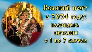 Великий пост в 2024 году 17 апреля quotКрестопоклонная седмицаquot Питание по дням для мирян [upl. by Uwton]