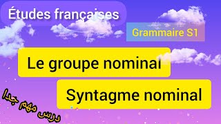 Grammaire S1  le groupe nominal syntagme nominalشرح بسيط باللغة العربية 💯🎉🎉 [upl. by Whale]