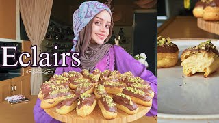 الذ وصفة اكلير فرنسي best chocolate eclair recipe [upl. by Winter201]