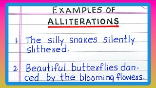 Examples of Alliterations  5  10 Examples of Alliteration in English [upl. by Etterrag]