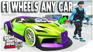 GTA 5 F1 BENNYS WHEELS CAR TO CAR MERGE GLITCH ANY CAR BEFF GTA 5 Glitches [upl. by Ecadnak94]