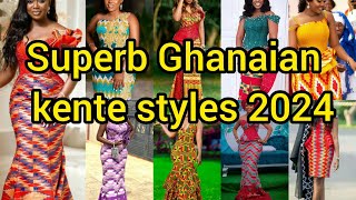 Most elegant and exotic traditional Ghanaian kente styles 2024  Kente dress designs for ladies [upl. by Vaish]