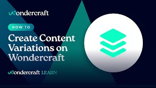 How to Create Content Variations on Wondercraft [upl. by Ramak]