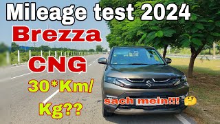 Brezza cng mileage test 2024average kitna deti haiHybrid fail 🤔 reallife fuel economy review 🚘 [upl. by Kanter]