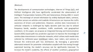 An Intelligent Path Loss Prediction Approach Based on Integrated Sensing and Communications for Futu [upl. by Giacobo]