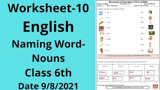 Worksheet 10 English class 6 9821  English class 6  English worksheet 10 [upl. by Carole]