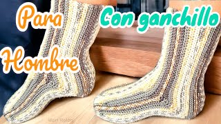 Super facil para principiantes easy zapatos medias a crochet Hombre bonito crochet lindo parte 1 [upl. by Farlay]