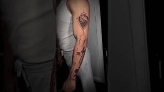 Full sleeve tattoo in small tattoo concept tattoo tattooideas fullsleevesdesign viralvideo [upl. by Zeiler]