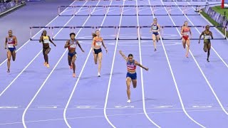 Sydney McLaughlin wins 400m hurdles in Olympic Paris 2024 Sydney McLaughlinLevrone record [upl. by Vanhook986]