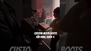 CUSTOM MOON BOOTS FOR YUNG HURN💥 yunghurn moonboots customshoes custommade fy viralvideo fyp [upl. by Wynn728]