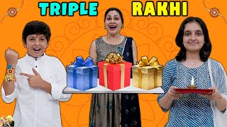 TRIPLE RAKHI  Rakshabandhan Gift  Festival Celebration with family  Aayu and Pihu Show [upl. by Brand]