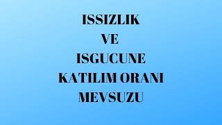 ISSIZLIK VE ISGUCUNE KATILIM ORANI MEVZUSU [upl. by Naniac]