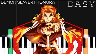 Demon Slayer  Homura  Kimetsu no Yaiba The Movie  Mugen Train Theme  LiSA  EASY Piano Tutorial [upl. by Uok]