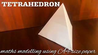 Triangular Pyramid tetrahedron  maths model using A4 size paper [upl. by Norvall]