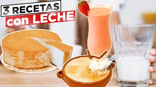 3 RECETAS con LECHE fáciles deliciosas y sorprendentes 😍🥛 Recetas sencillas y cremosas  86 [upl. by Meggy]