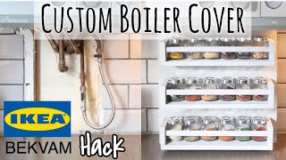 Cover Up Boiler Pipes  IKEA Hack  Easy DIY  Spice Rack  How To Cover Up  Box In Boiler Pipes [upl. by Annadiane]