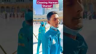 Cleaning Harman Shareef beautiful views in maka Mukrama Duniya ma mujy tum ny jab apna bnaya thavie [upl. by Nalak]