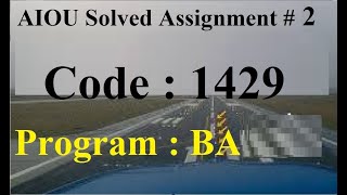 AIOU Code 1429 Solved Assignment No 2 Spring 2024  Baloch Academy [upl. by Bart143]